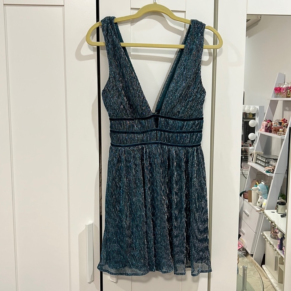 Lulus Shimmery Green Mini Dress